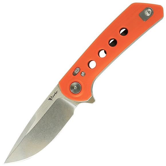 Reate Knives PL-XF Pivot Lock Orange G10 Folding Stonewash Nitro-V Pocket Knife PLXF5