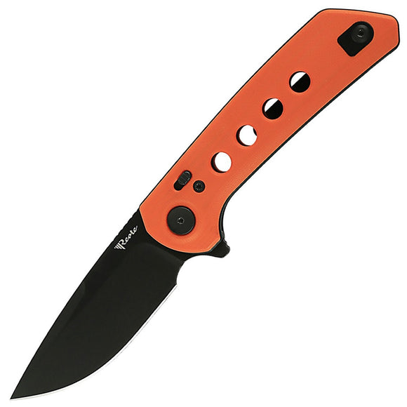 Reate Knives PL-XF Pivot Lock Orange G10 Folding Black PVD Nitro-V Pocket Knife PLXF6