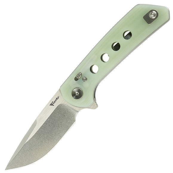 Reate Knives PL-XF Pivot Lock Jade G10 Folding Stonewash Nitro-V Pocket Knife PLXF7