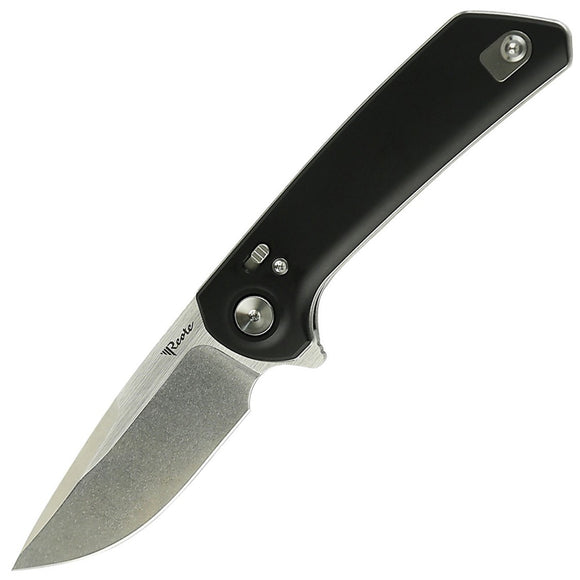 Reate Knives PL-XF Pivot Lock Black Aluminum Folding Two-Tone Nitro-V Pocket Knife PLXFA1