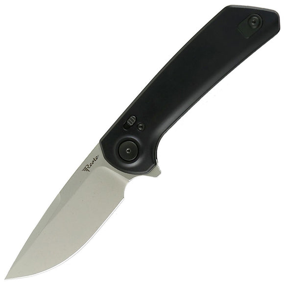 Reate Knives PL-XF Pivot Lock Black Aluminum Folding Stonewash Nitro-V Pocket Knife PLXFA2