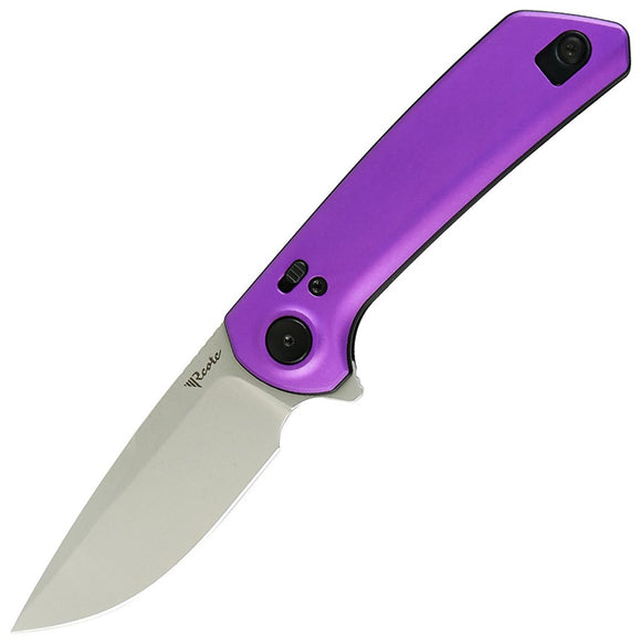 Reate Knives PL-XF Pivot Lock Purple Aluminum Folding Stonewash Nitro-V Pocket Knife PLXFA5