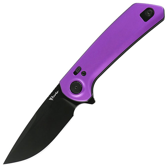 Reate Knives PL-XF Pivot Lock Purple Aluminum Folding Black PVD Nitro-V Pocket Knife PLXFA6