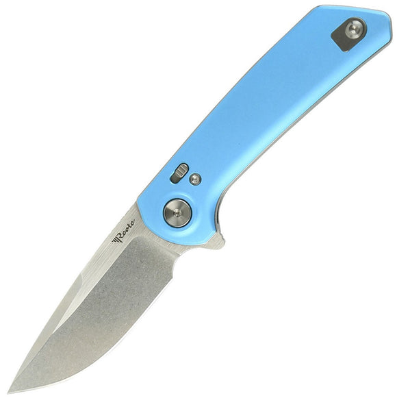 Reate Knives PL-XF Pivot Lock Blue Aluminum Folding Two-Tone Nitro-V Pocket Knife PLXFA7