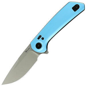 Reate Knives PL-XF Pivot Lock Blue Aluminum Folding Stonewash Nitro-V Pocket Knife PLXFA8