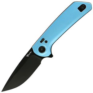 Reate Knives PL-XF Pivot Lock Blue Aluminum Folding Black PVD Nitro-V Pocket Knife PLXFA9