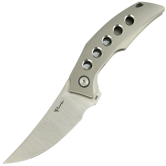 Reate Knives Velocity Framelock Bead Blasted Titanium Folding Elmax Pocket Knife VEL1