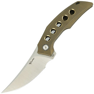 Reate Knives Velocity Framelock Bronze Titanium Folding Elmax Pocket Knife VEL4