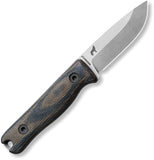 Reiff Knives F3 EDC Black & Green Micarta MagnaCut Fixed Blade Knife w/ Leather Sheath F3MCGBCL