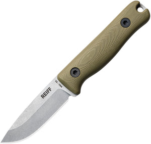 Reiff Knives F3 EDC OD Green G10 CPM-MagnaCut Fixed Blade Knife w/ Kydex Sheath F3MCODGK