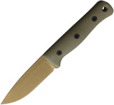 Reiff Knives F4 Bushcraft Gen 2 OD Green G10 Dark Earth CPM-3V Fixed Blade Knife F401DODGBLKA