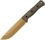 Reiff Knives F6 Leuku Gen 2 Green Micarta Dark Earth CPM-3V Fixed Blade Knife F601DGCMBLKA