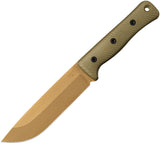 Reiff Knives F6 Leuku Gen 2 OD Green G10 Dark Earth CPM-3V Fixed Blade Knife F601DODGBLKA