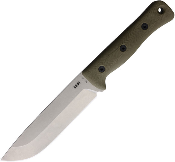 Reiff Knives F6 Leuku Survival Green G10 MagnaCut Fixed Blade Knife F6112ODGBRLR