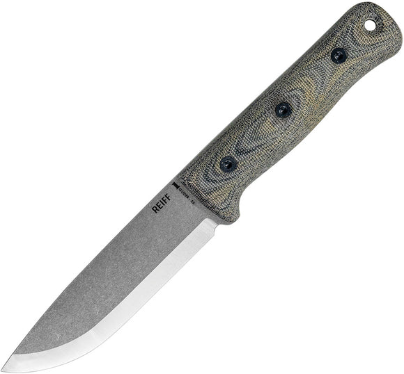 Reiff Knives S5 Black & Green Micarta CPM-3V Carbon Steel Fixed Blade Knife S50212BCK