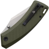 Revo Canyon Button Lock OD Green FRN Folding 4Cr13MoV Pocket Knife CNYNGRN