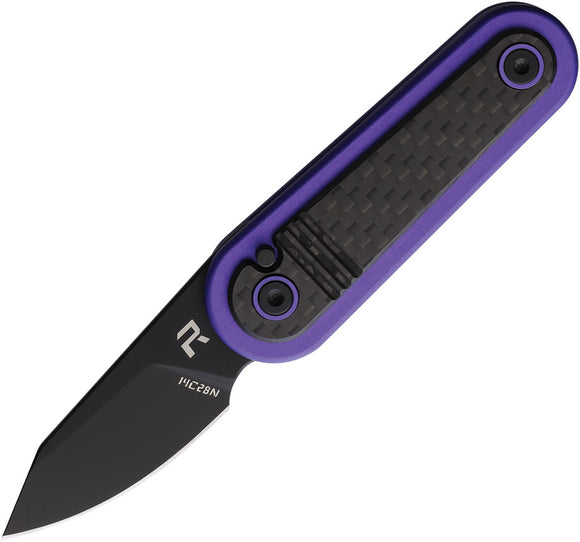 Revo Spirit Button Lock Purple Carbon Fiber Folding 14C28N Pocket Knife VSPRTPR