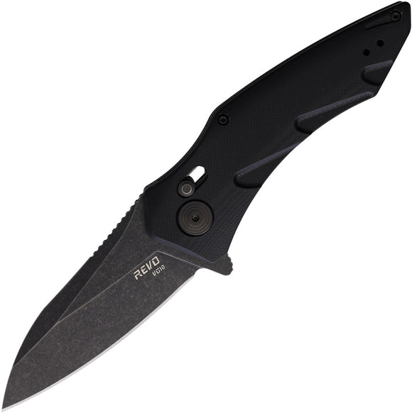 Revo Knives Storm Crossbar Lock Black G10 Folding VG-10 Drop Pt Knife STMDPBK