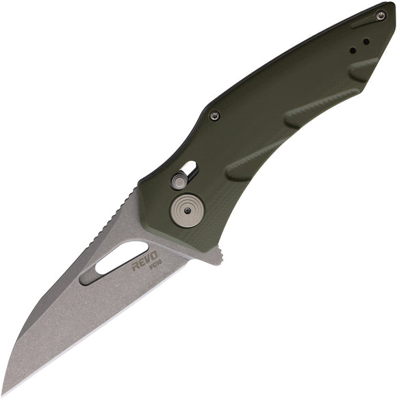 Revo Knives Storm Crossbar Lock Green G10 Folding VG10 Wharncliffe Knife STMWCGN