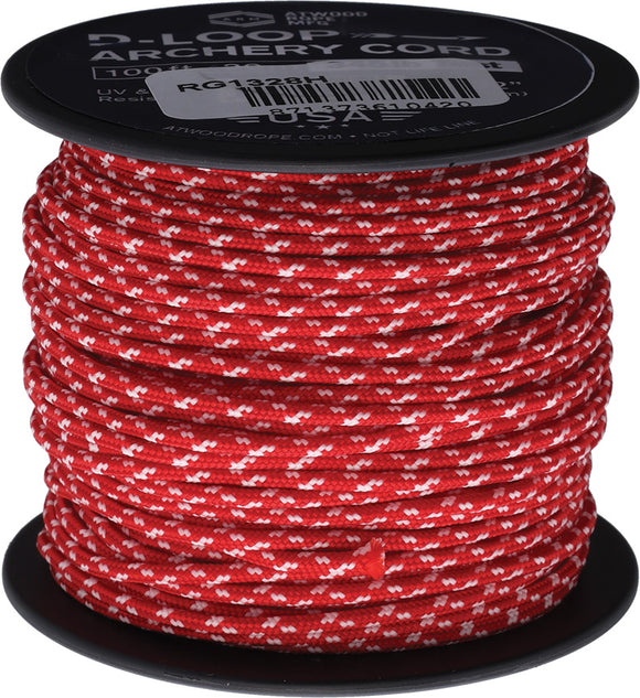 Atwood Rope MFG D-Loop Red Glow 100ft Cord Spool 1328H