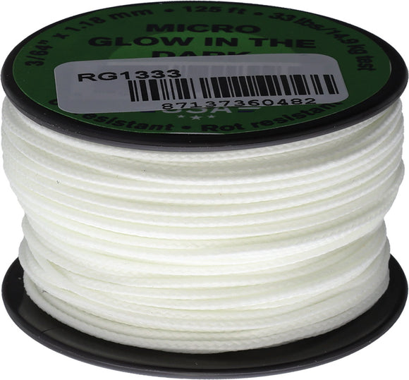 Atwood Rope MFG Micro White Glow 125ft Cord Spool 1333