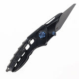 Rike Knife ALIEN1 Linerlock Black Titanium Folding M390 Pocket Knife ALIEN1B