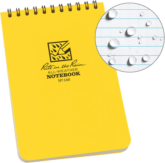 Rite in the Rain Top Spiral Yellow Notebook 4x6 146