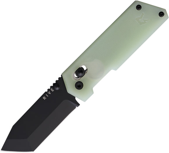 RIVE Knives Recon Ghost Crossbar Lock Jade G10 Folding D2 Pocket Knife 004