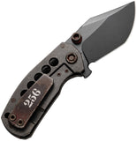 Rike Knife Smelter A Framelock Dark Gray Machined Holes Titanium Folding M390 Knife 0200