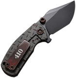 Rike Knife Smelter B Framelock Dark Gray Diamond Plate Pattern Titanium Folding M390 Knife 0201