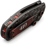 Rike Knife Smelter C Framelock Dark Gray Diamond Plate Machined Holes Titanium Folding M390 Knife 0202
