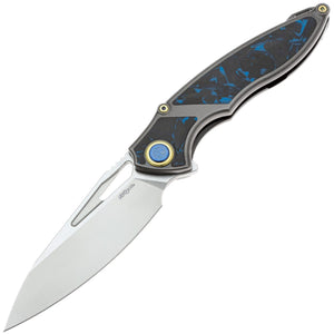 Rike Knife 1902s Framelock Blue Carbon Fiber Folding M390 Pocket Knife 1902SBCF