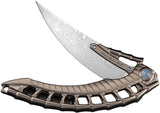 Rike Knife Alien 4 Framelock Bronze Titanium Folding Knife & Pen Combo ALIEN4DGPTB