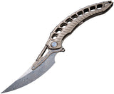 Rike Knife Alien 4 Framelock Bronze Titanium Folding Knife & Pen Combo ALIEN4DGPTB
