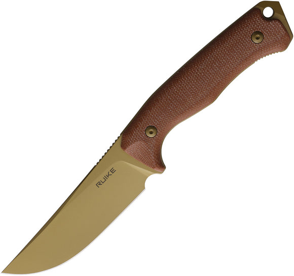 RUIKE F186 Brown Micarta Tan D2 Steel Fixed Blade Knife w/ Sheath EF186MN