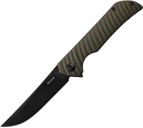 Ruike P122 Linerlock Black Micarta Folding 14C28N Sandvik Pocket Knife P122MB