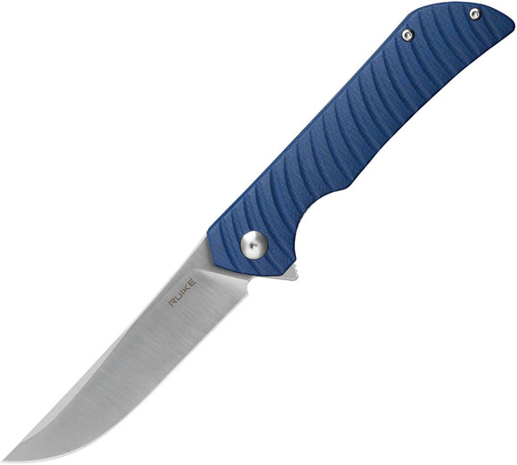 Ruike P122 Linerlock Blue Micarta Folding 14C28N Sandvik Pocket Knife P122ME