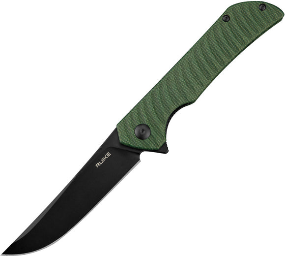 Ruike P122 Linerlock Green Micarta Folding 14C28N Sandvik Pocket Knife P122MG