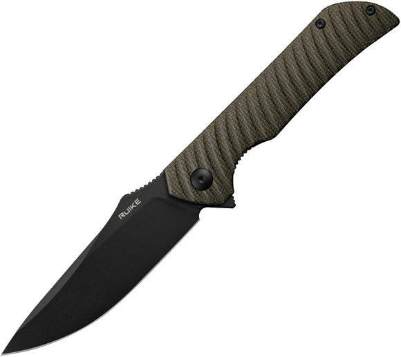 Ruike P123 Linerlock Black Micarta Folding 14C28N Sandvik Pocket Knife P123MB