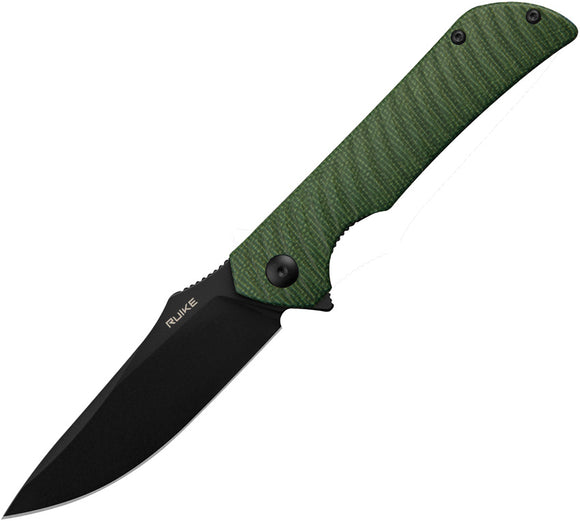 Ruike P123 Linerlock Green Micarta Folding 14C28N Sandvik Pocket Knife P123MG