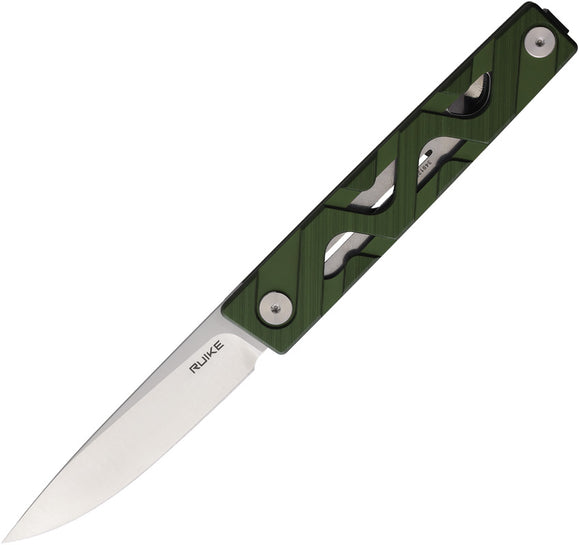 RUIKE P878 Linerlock Green Aluminum Folding 14C28N Steel Pocket Knife P878AG