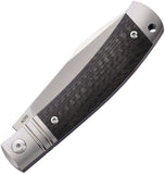 Rike Knife Slip Joint Black Carbon Fiber Folding Bohler M390 Pocket Knife 01BLKCF
