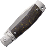 Rike Knife Slip Joint Gold Carbon Fiber Folding Bohler M390 Pocket Knife 01GCF