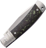 Rike Knife Slip Joint Green Carbon Fiber Folding Bohler M390 Pocket Knife 01GRNCF