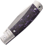 Rike Knife Slip Joint Purple Carbon Fiber Folding Bohler M390 Pocket Knife 01PCF