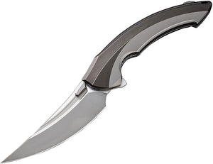 Rike Knife Lamella Linerlock Dark Gray Titanium Folding M390 Pocket Knife LAMELLADGP