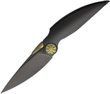 Rike Knife Predator Framelock Black DLC Titanium Folding M390 Pocket Knife PREDATORB