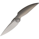 Rike Knife Predator Framelock Gray Titanium Folding M390 Pocket Knife PREDATORP
