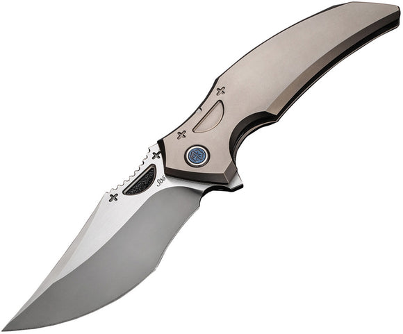Rike Knife S05 Framelock Gray Titanium Folding Bohler M390 Pocket Knife S05P