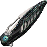 Rike Knife Thor 6 Framelock Green & Black Titanium Folding M390 Pocket Knife THOR6MBG